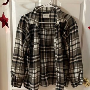 American eagle army green and black flannel